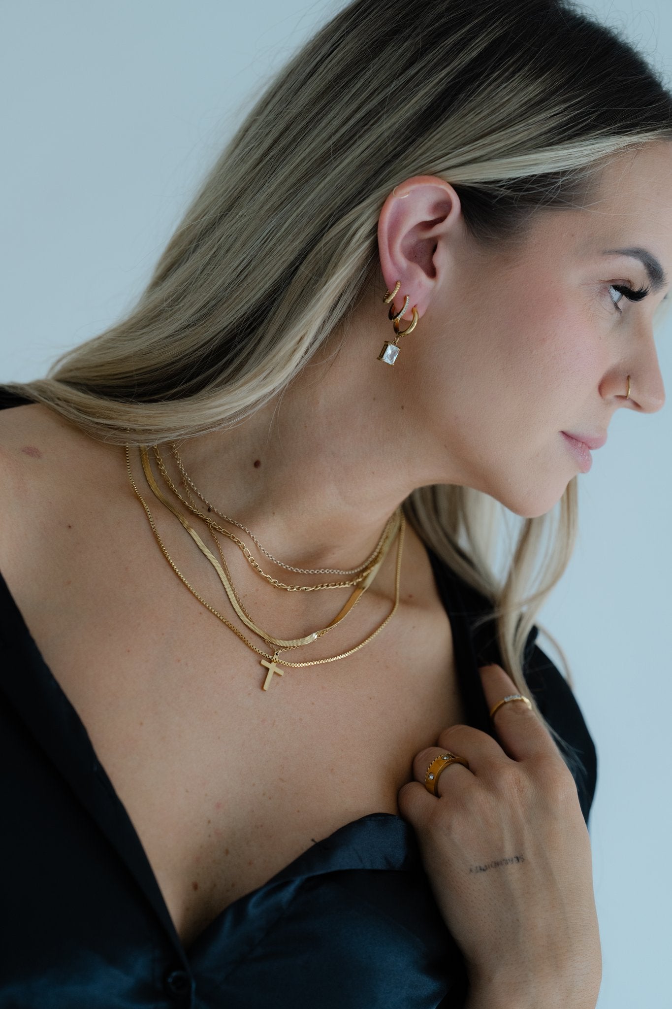 Luxe Charm Drop Hoops