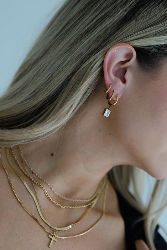 Drop Diamond Huggies