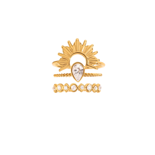 Sunburst Trio Ring Set