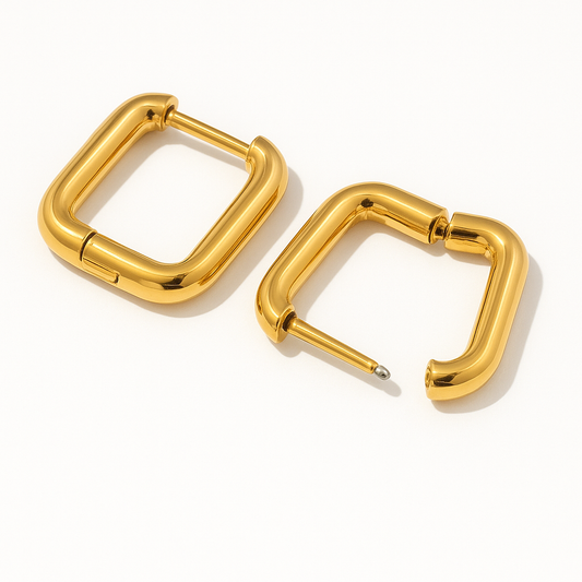 Chunky Square Hoop Huggies